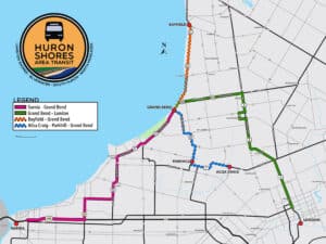Huron Shores Area Transit Route Map