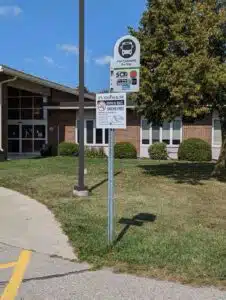 Photo of WHCC bus stop on turning circle