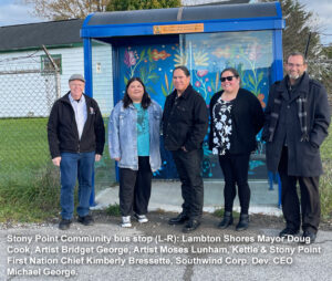 Photo of Stony Point Community bus stop art installation