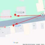 Google map image showing Hensall bus stop locations