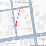 Google map showing new location of Zurich bus stop